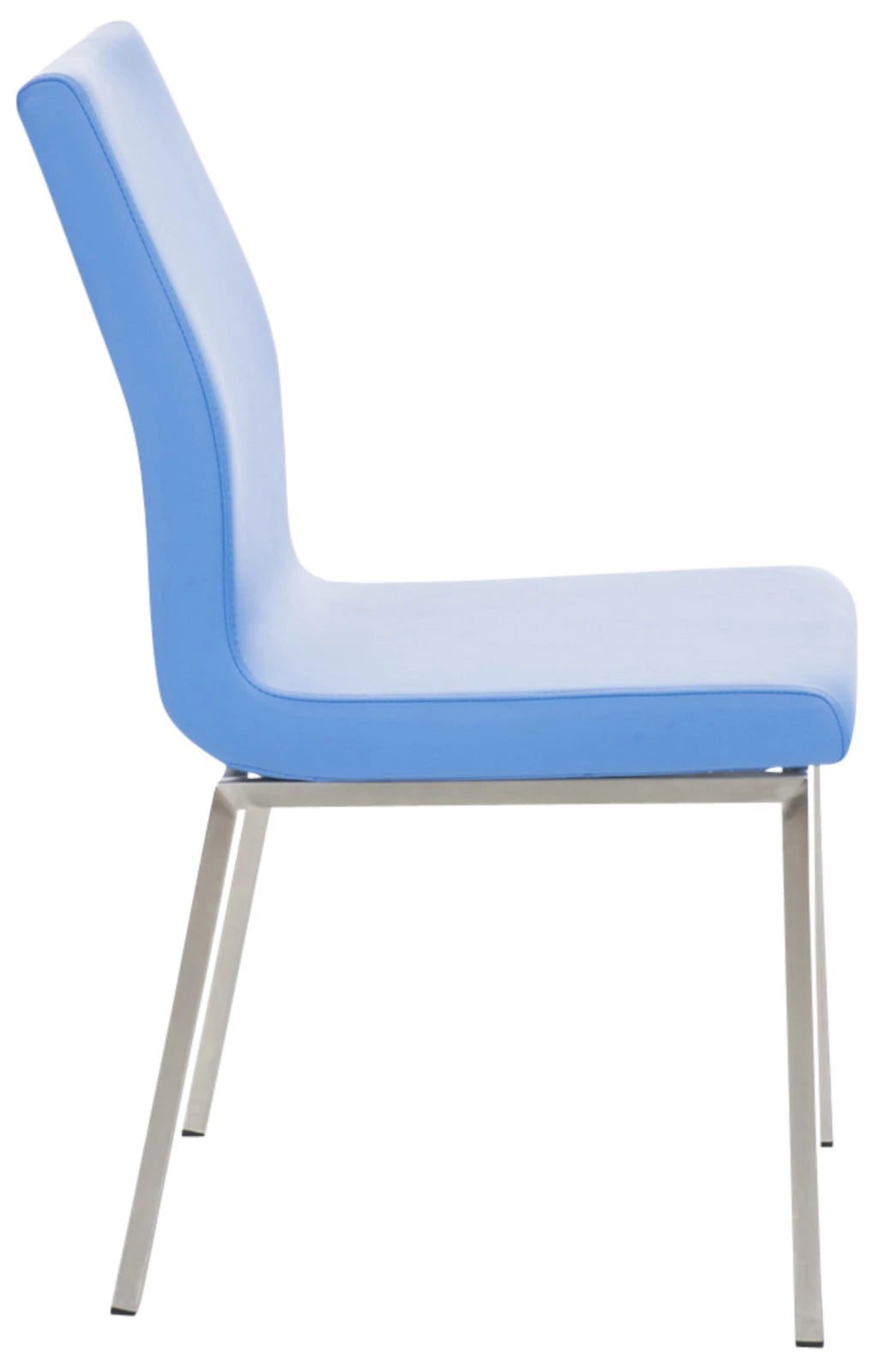 In And OutdoorMatch Eetkamerstoelen Edison - Blauw en Metaal - Set van 2 - Kunstleer - Hoogwaardige bekleding - Klassieke eetkamerstoel - Minimalistische look Eetkamerstoel