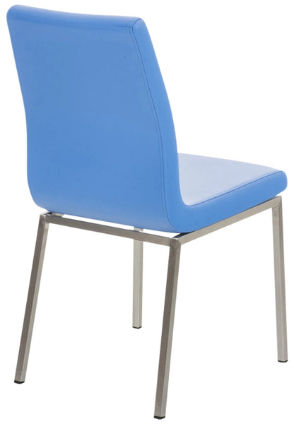 In And OutdoorMatch Eetkamerstoelen Edison - Blauw en Metaal - Set van 2 - Kunstleer - Hoogwaardige bekleding - Klassieke eetkamerstoel - Minimalistische look Eetkamerstoel