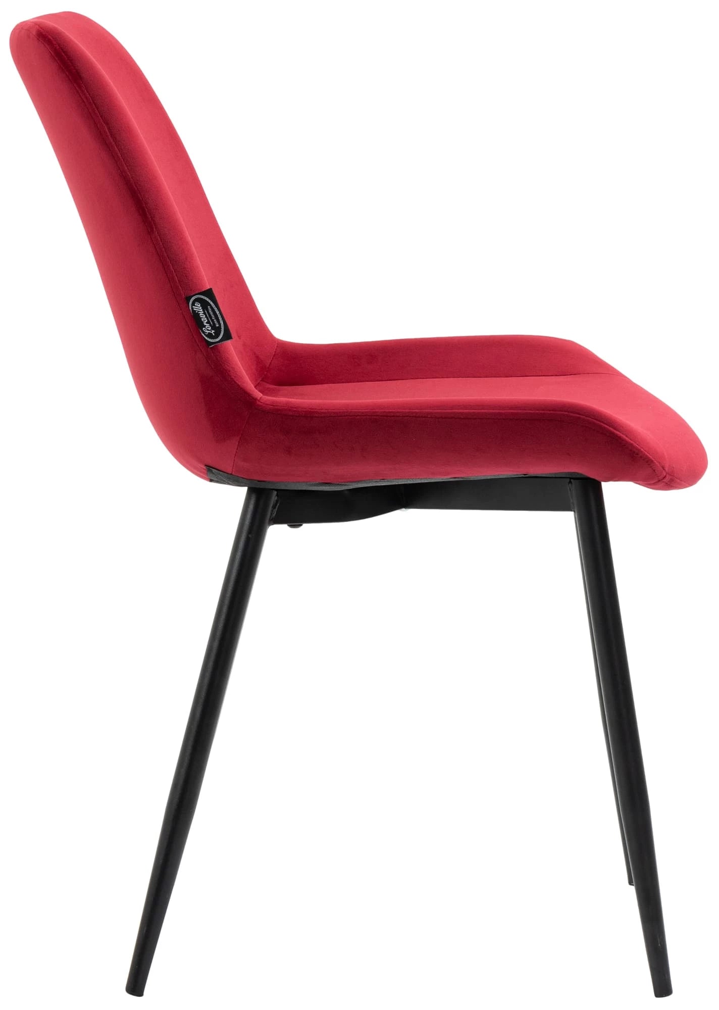 In And OutdoorMatch Eetkamerstoelen Gaby - Rood - Set van 4 - Fluweel - Hoge kwaliteit bekleding - Stijlvolle eetkamerstoelen - Luxe uitstraling Eetkamerstoel