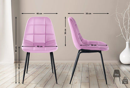 In And OutdoorMatch Eetkamerstoelen Jacklyn - Roze - Set van 2 - Kunstleer - Hoogwaardige bekleding - Luxe eetkamerstoel - Stijlvolle uitstraling Eetkamerstoel