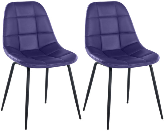 In And OutdoorMatch Eetkamerstoelen Jensen - Blauw - Set van 2 - Kunstleer - Hoogwaardige bekleding - Luxe eetkamerstoel - Stijlvolle uitstraling Eetkamerstoel