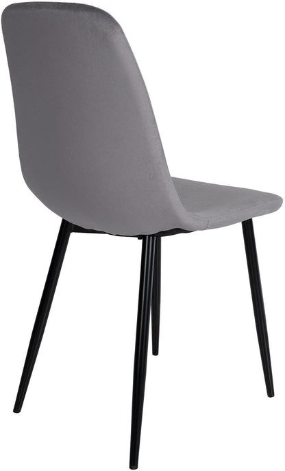 In And OutdoorMatch Eetkamerstoelen Joetta - Grijs - Set van 4 - Fluweel - Hoogwaardige bekleding - Stijlvolle eetkamerstoelen - Luxe uitstraling Eetkamerstoel