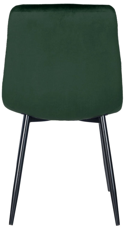 In And OutdoorMatch Eetkamerstoelen Kaeton - Groen - Set van 4 - Fluweel - Hoogwaardige bekleding - Stijlvolle eetkamerstoelen - Luxe uitstraling Eetkamerstoel