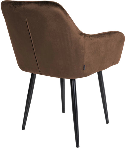 In And OutdoorMatch Eetkamerstoelen Kailee - Bruin - Set van 2 - Fluweel - Hoogwaardige bekleding - Stijlvolle eetkamerstoelen - Luxe uitstraling Eetkamerstoel