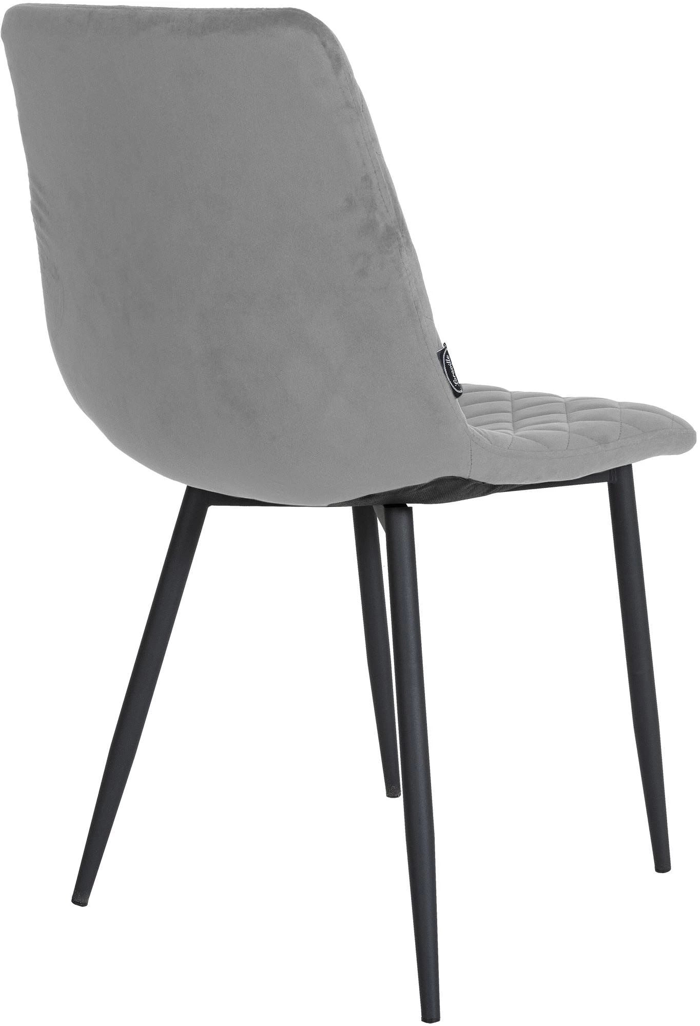 In And OutdoorMatch Eetkamerstoelen Kailyn - Grijs - Set van 4 - Fluweel - Hoogwaardige bekleding - Luxe eetkamerstoelen - Stijlvolle uitstraling Eetkamerstoel