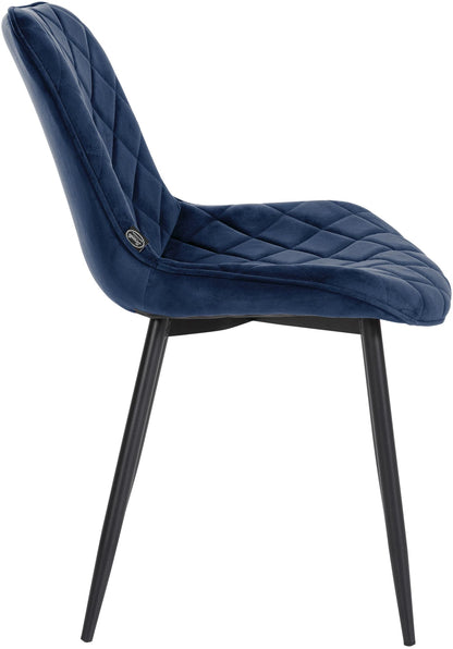 In And OutdoorMatch Eetkamerstoelen Leanne - Blauw - Set van 4 - Fluweel - Hoogwaardige bekleding - Exclusieve eetkamerstoelen - Stijlvolle uitstraling Eetkamerstoel