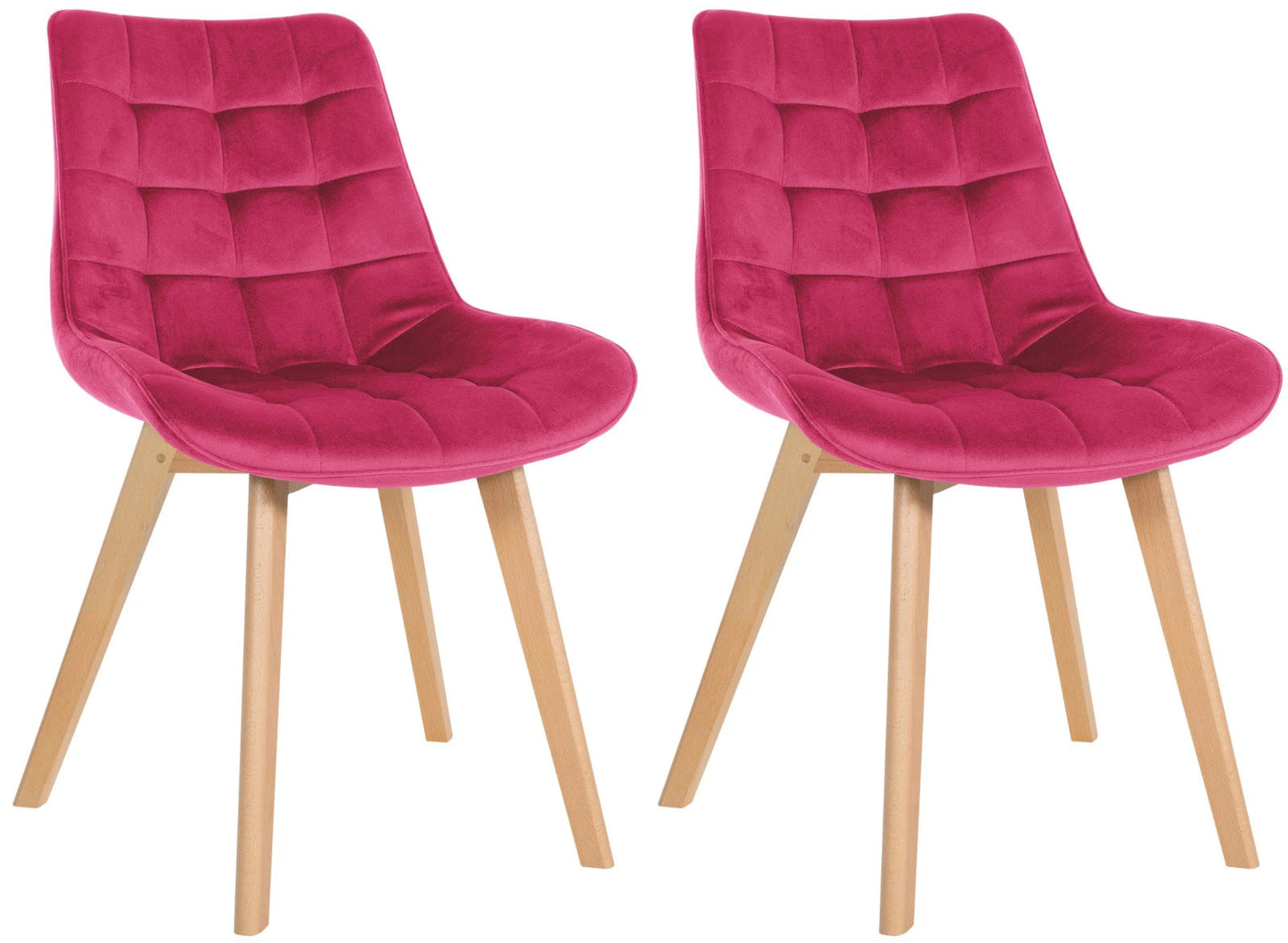 In And OutdoorMatch Eetkamerstoelen Lou - Roze - Set van 2 - Fluweel - Hoge kwaliteit bekleding - Deluxe Eetkamerstoelen - Exclusieve Look Eetkamerstoel