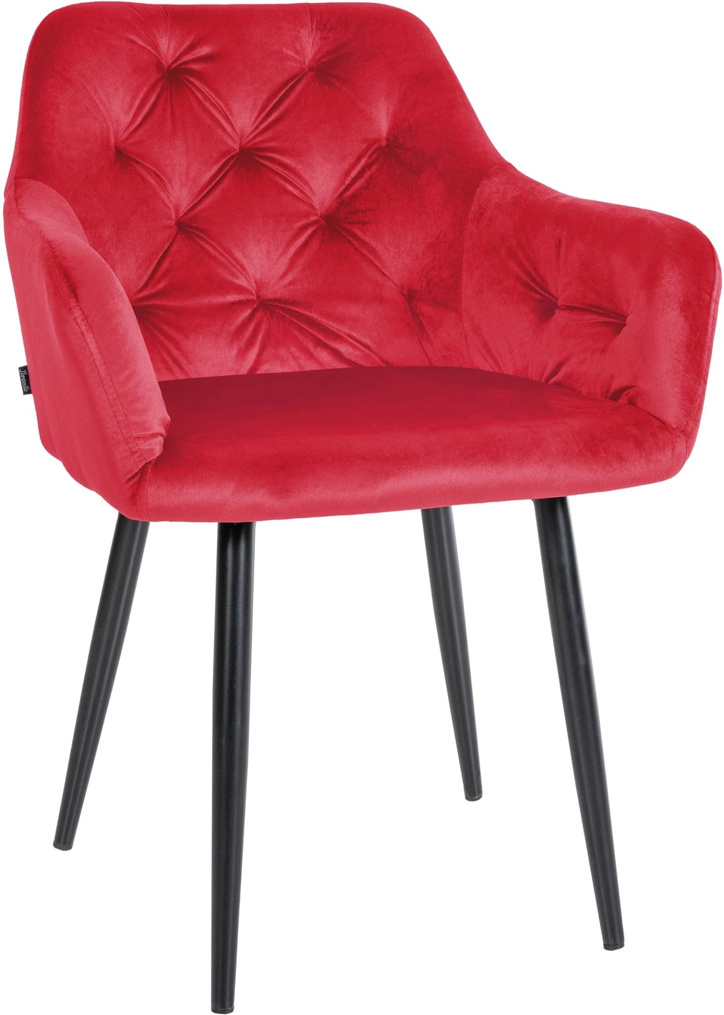 In And OutdoorMatch Eetkamerstoelen Madison - Rood - Set van 2 - Fluweel - Hoogwaardige bekleding - Stijlvolle eetkamerstoelen - Luxe uitstraling Eetkamerstoel