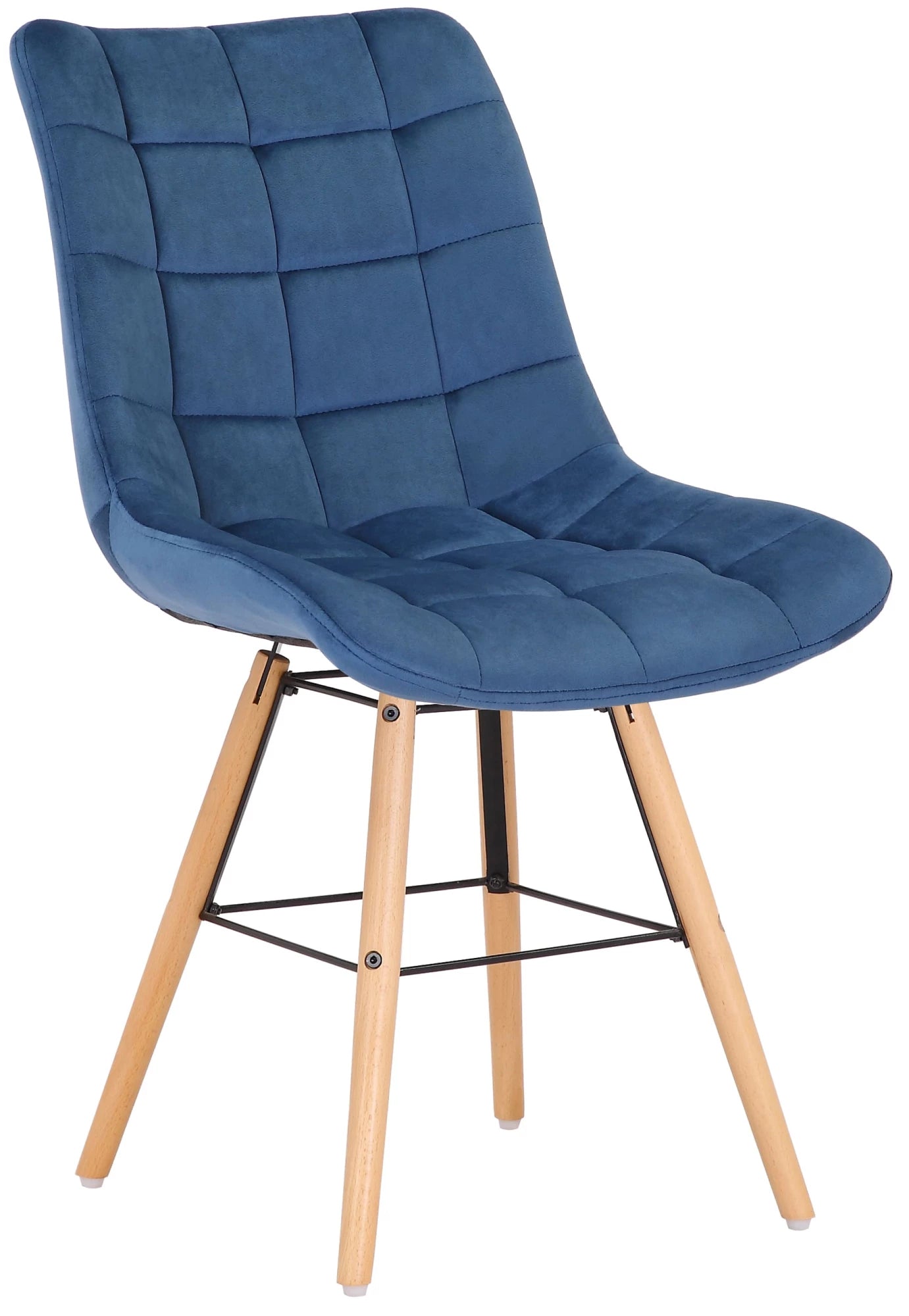 In And OutdoorMatch Eetkamerstoelen Netta - Blauw - Set van 2 - Fluweel - Hoogwaardige bekleding - Stijlvolle eetkamerstoelen - Luxe uitstraling Eetkamerstoel