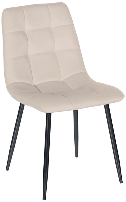 In And OutdoorMatch Eetkamerstoelen Nevil - Crème - Set van 4 - Fluweel - Hoogwaardige bekleding - Stijlvolle eetkamerstoelen - Luxe uitstraling Eetkamerstoel