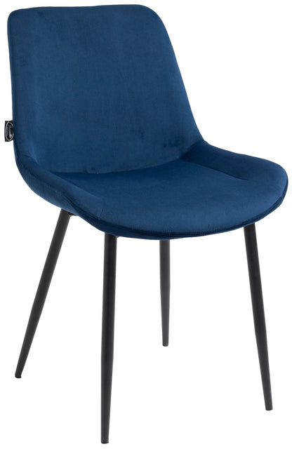 In And OutdoorMatch Eetkamerstoelen Noah - Blauw - Set van 2 - Fluweel - Hoge kwaliteit bekleding - Stijlvolle eetkamerstoelen - Luxe uitstraling Eetkamerstoel