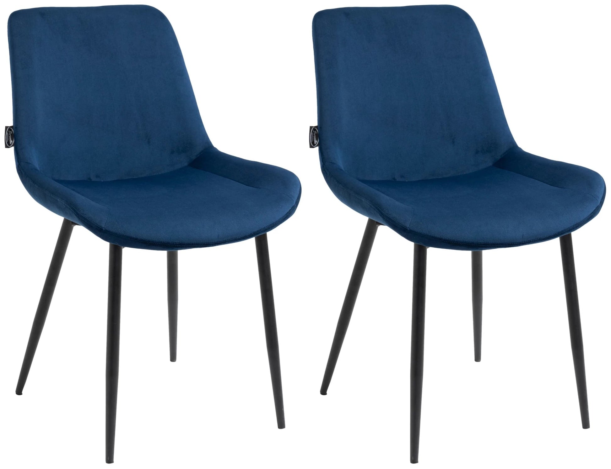 In And OutdoorMatch Eetkamerstoelen Noah - Blauw - Set van 2 - Fluweel - Hoge kwaliteit bekleding - Stijlvolle eetkamerstoelen - Luxe uitstraling Eetkamerstoel