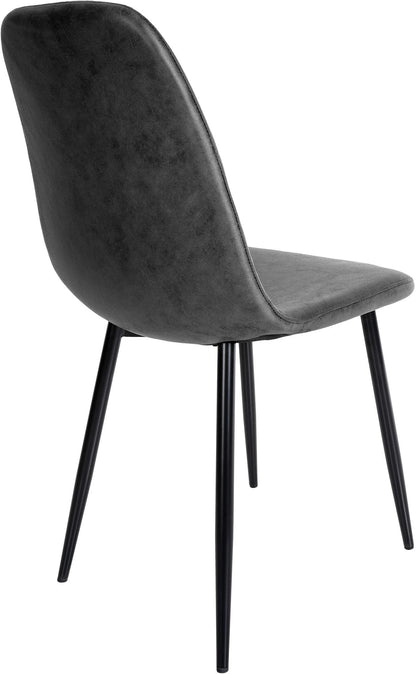 In And OutdoorMatch Eetkamerstoelen Raylene - Grijs - Set van 4 - Kunstleer - Hoogwaardige bekleding - Stijlvolle eetkamerstoelen - Luxe uitstraling Eetkamerstoel