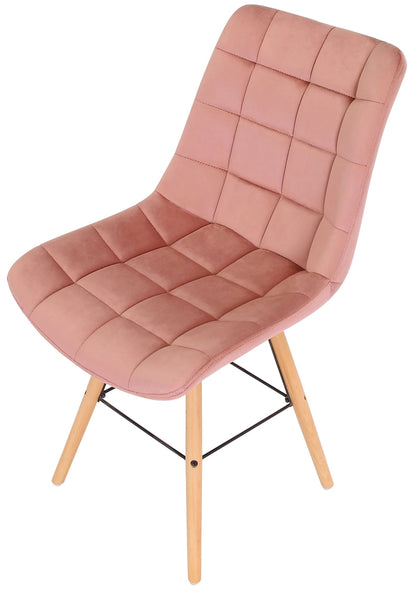 In And OutdoorMatch Eetkamerstoelen Rudolph - Roze - Set van 2 - Fluweel - Hoogwaardige bekleding - Stijlvolle eetkamerstoelen - Luxe uitstraling Eetkamerstoel