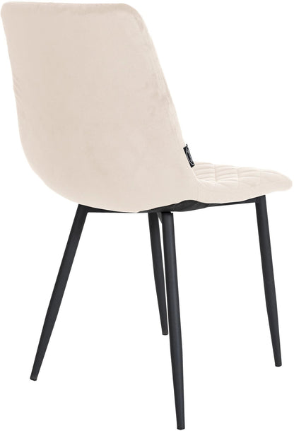 In And OutdoorMatch Eetkamerstoelen Sera - Crème - Set van 4 - Fluweel - Hoogwaardige bekleding - Luxe eetkamerstoelen - Stijlvolle uitstraling Eetkamerstoel