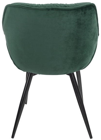 In And OutdoorMatch Eetkamerstoelen Sydnie - Groen - Set van 2 - Fluweel - Hoogwaardige bekleding - Luxe eetkamerstoel - Stijlvolle uitstraling Eetkamerstoel