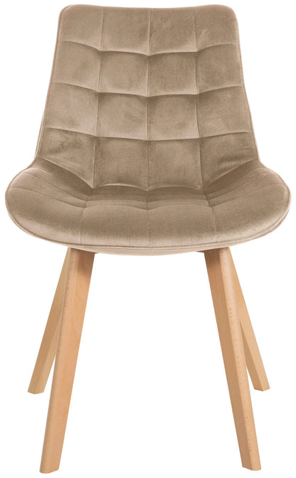 In And OutdoorMatch Eetkamerstoelen Tammie - Beige - Set van 2 - Fluweel - Hoge kwaliteit bekleding - Deluxe Eetkamerstoelen - Exclusieve Look Eetkamerstoel