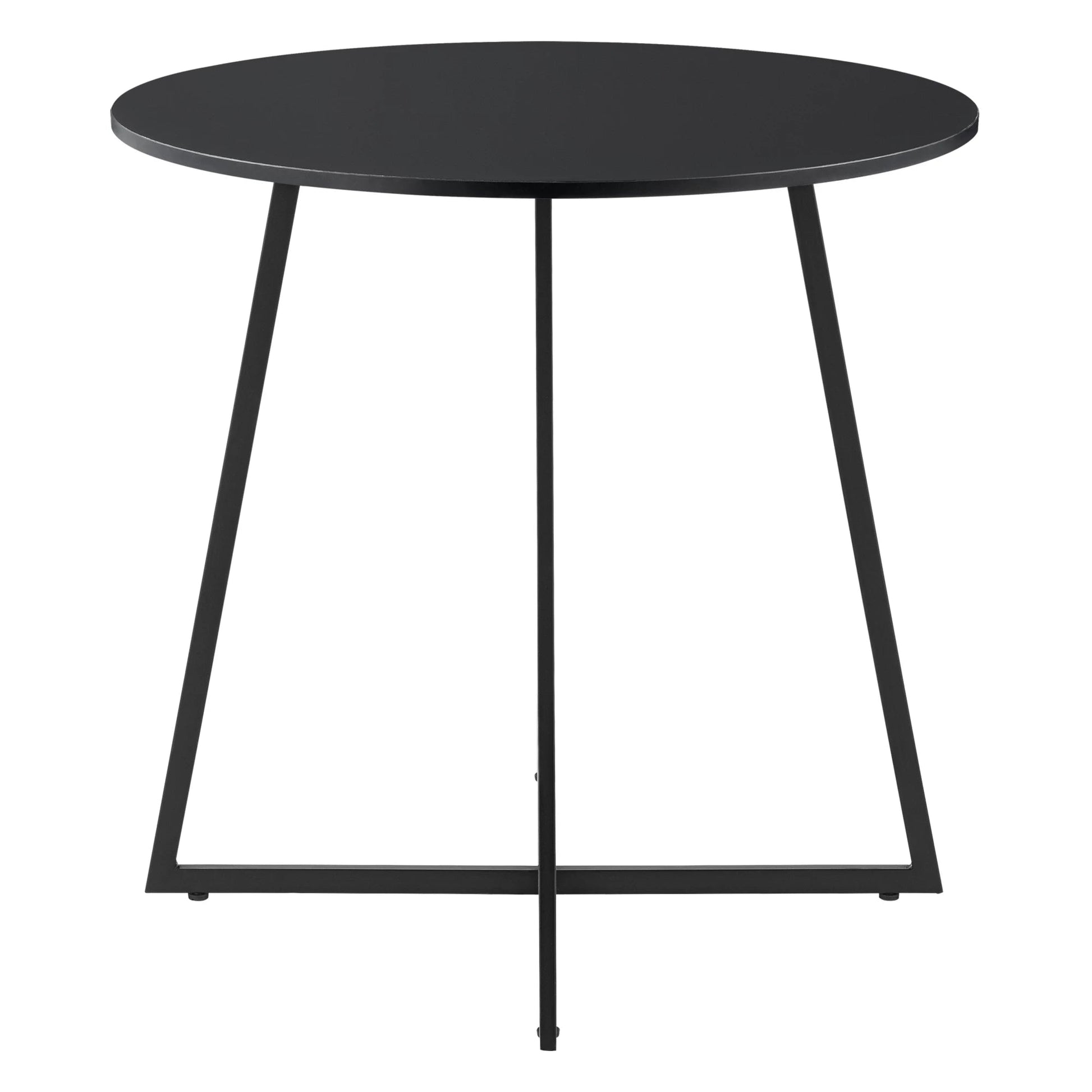 In And OutdoorMatch Eettafel Blaze - Rond - 78x80 cm - Zwart - MDF en Staal - Modern Design Eettafel/ Eetkamertafel