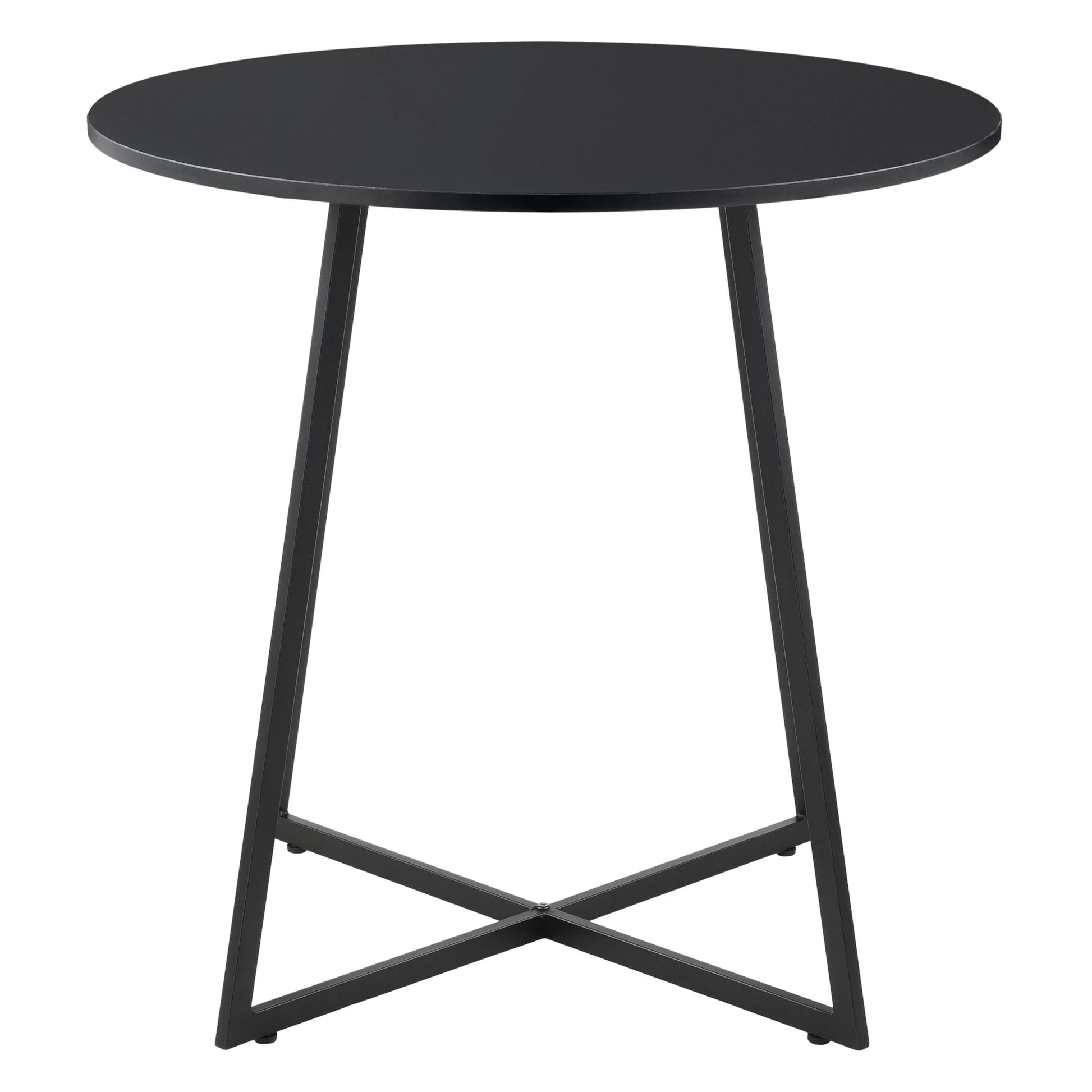 In And OutdoorMatch Eettafel Blaze - Rond - 78x80 cm - Zwart - MDF en Staal - Modern Design Eettafel/ Eetkamertafel