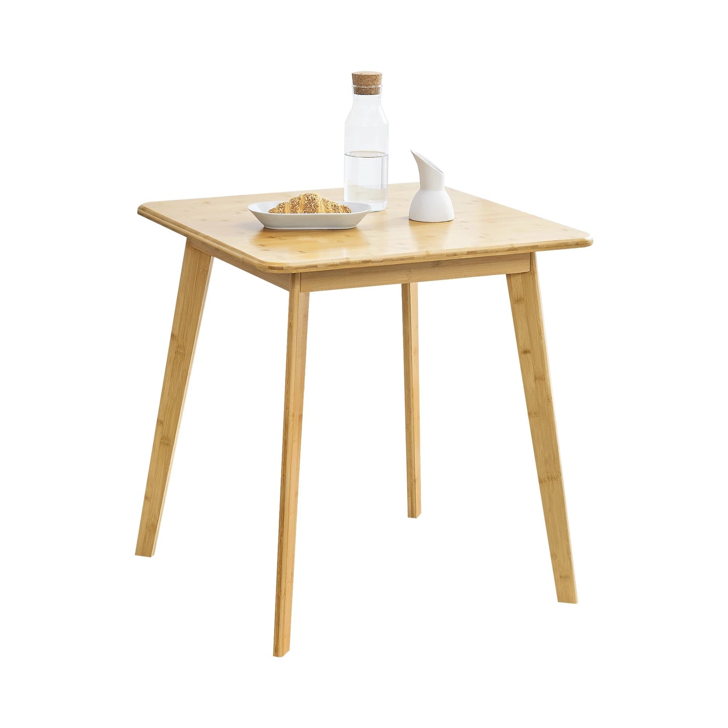 In And OutdoorMatch Eettafel Chaim - Bamboe - 70x70x75 cm - Houtkleurig - Modern Design Eettafel/ Eetkamertafel