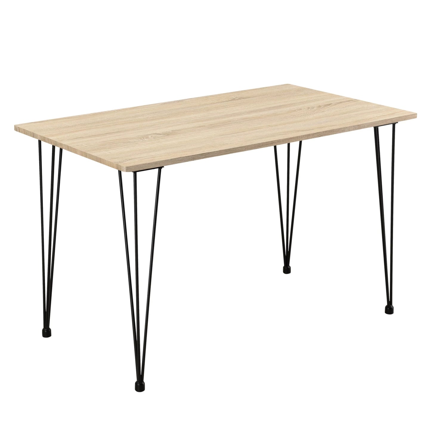 In And OutdoorMatch Eettafel Fulvia - 120x70x75 cm - MDF en Staal - Eikenkleurig - Elegante en Minimalistische Tafel Eettafel/ Eetkamertafel