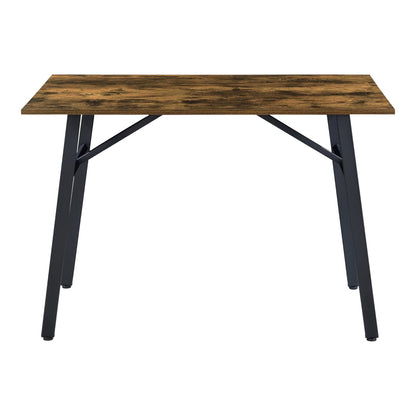 In And OutdoorMatch Eettafel Herminio - 110x74,5x70 cm - Houtkleur Donker en Zwart - MDF en Ijzer - Stijlvolle uitstraling Eettafel/ Eetkamertafel