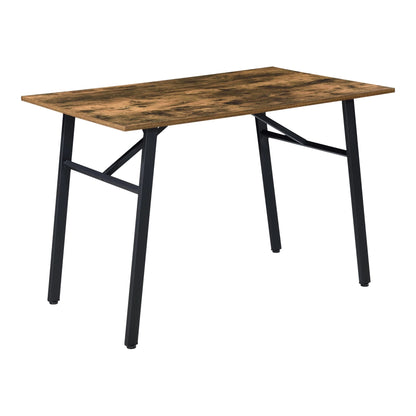 In And OutdoorMatch Eettafel Herminio - 110x74,5x70 cm - Houtkleur Donker en Zwart - MDF en Ijzer - Stijlvolle uitstraling Eettafel/ Eetkamertafel