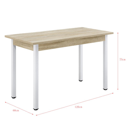 In And OutdoorMatch Eettafel Jacynthe - 120x60x75 cm - Eikenkleurig en Wit - MDF - Modern Design Eettafel/ Eetkamertafel