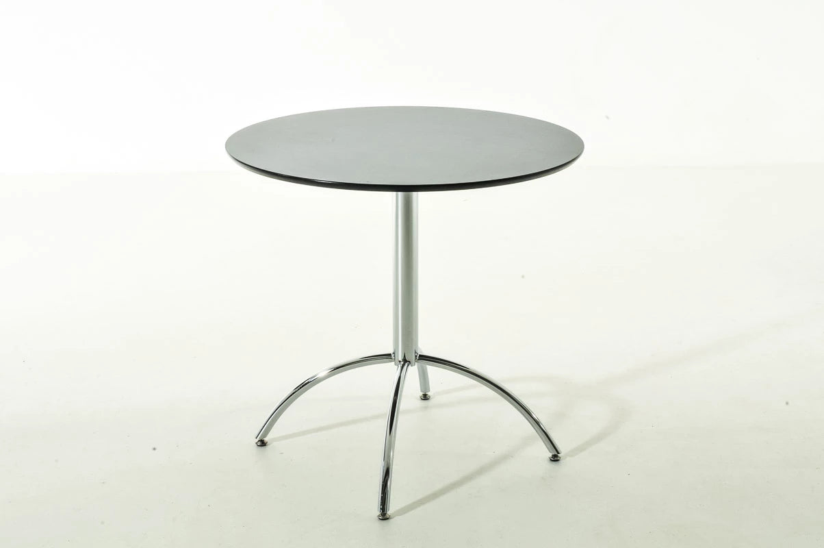 In And OutdoorMatch Eettafel Louisa - Rond - MDF en Metaal - 75x80x80cm - Grijs - Stijlvol Design Eettafel/ Eetkamertafel