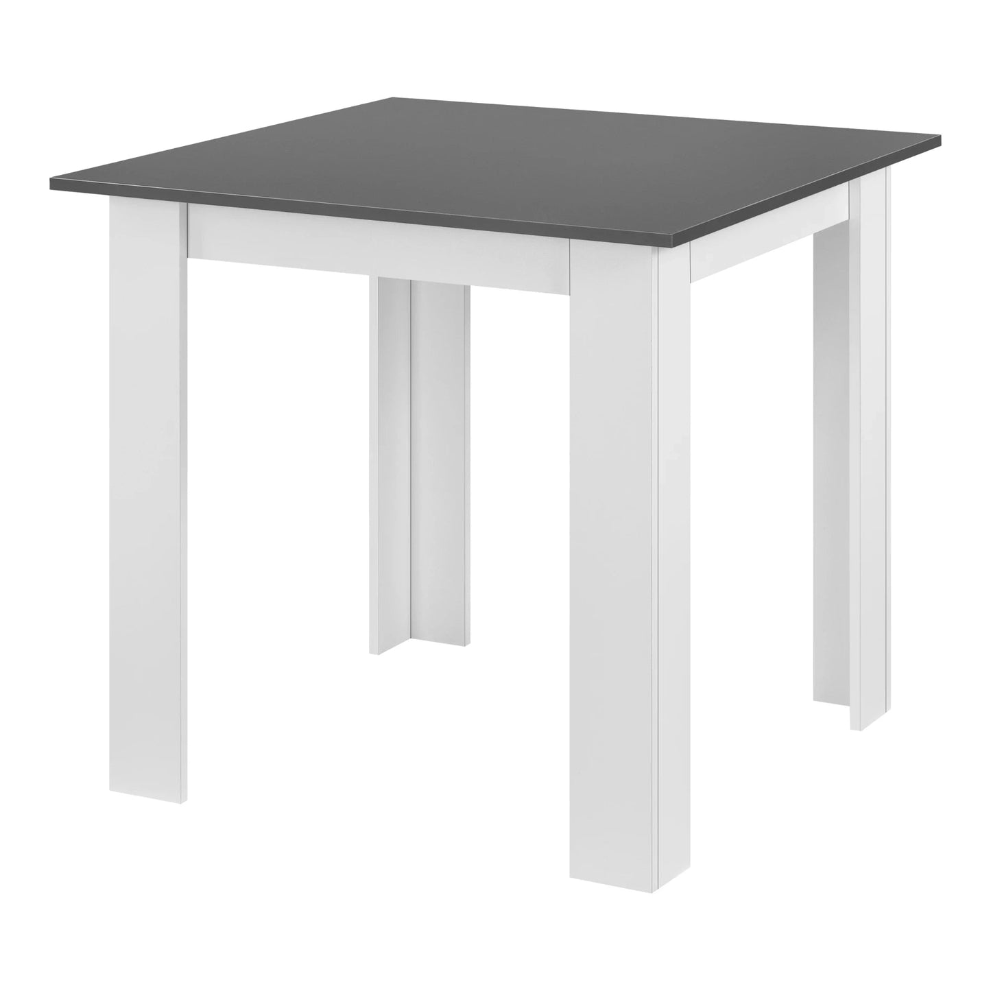 In And OutdoorMatch Eettafel Maribel - Vierkant - 80x80x76 cm - Donkergrijs en Wit - Modern Design Eettafel/ Eetkamertafel