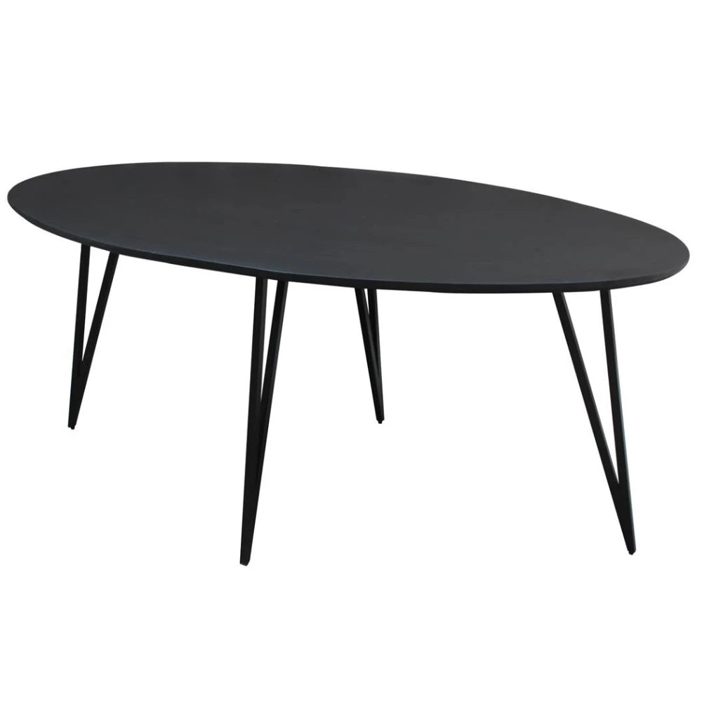 In And OutdoorMatch Eettafel Nero - 170x110x76cm - Ovaal - Modern - Eetkamertafel Eettafel/ Eetkamertafel