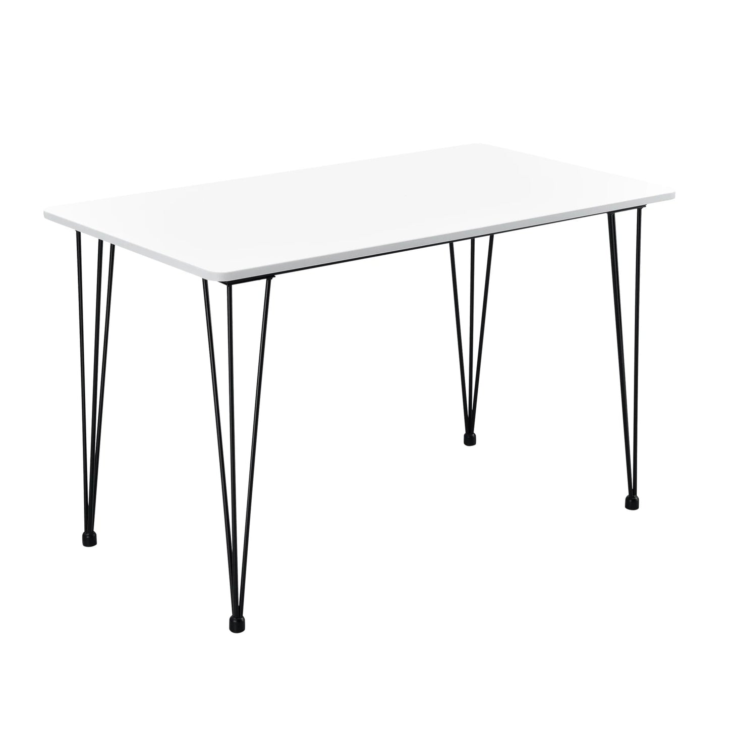 In And OutdoorMatch Eettafel Veinno - 120x70x75 cm - MDF en Staal - Wit - Elegante en Minimalistische Tafel Eettafel/ Eetkamertafel