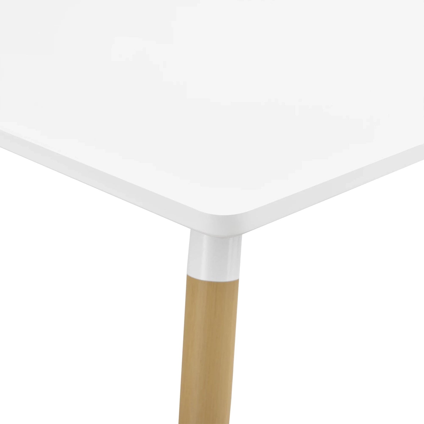 In And OutdoorMatch Eettafel Vierkant Ferne - MDF en Staal - 80x80x74 cm - Modern Design - Wit en Houtkleurig Eettafel/ Eetkamertafel