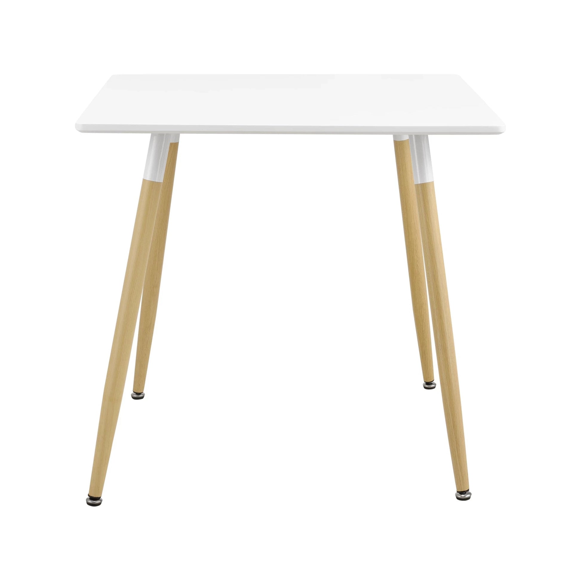 In And OutdoorMatch Eettafel Vierkant Ferne - MDF en Staal - 80x80x74 cm - Modern Design - Wit en Houtkleurig Eettafel/ Eetkamertafel