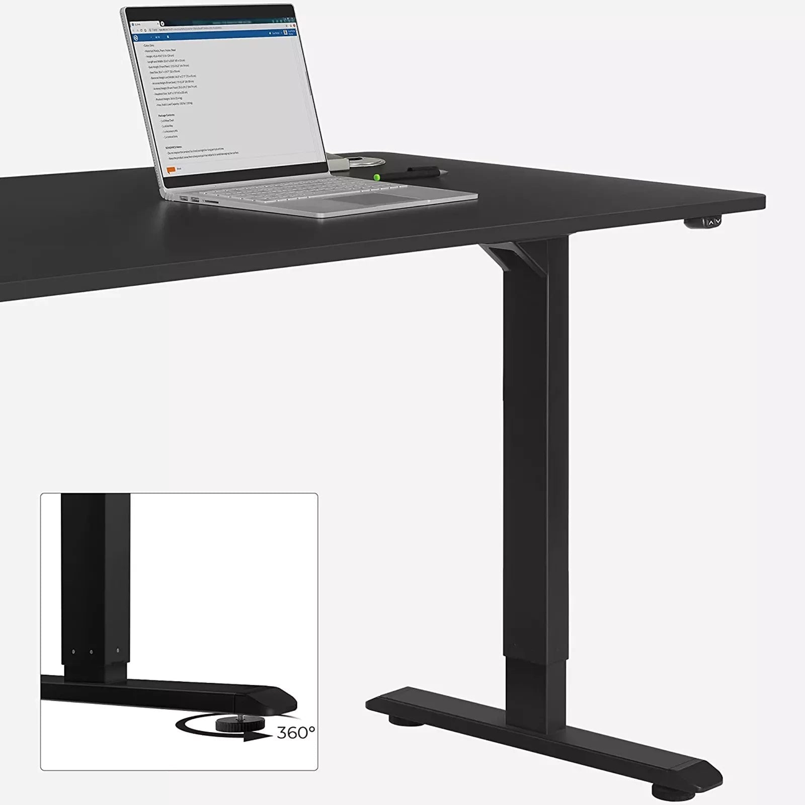 In And OutdoorMatch Elektrisch zit-sta bureau Andrejs - Hoogte verstelbaar 73-114cm - Industrieel - 100kg draagvermogen - 70x140cm Desk