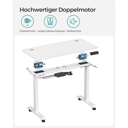 In And OutdoorMatch Elektrisch zit-sta bureau Bude - Wit - Geheugenfunctie met 4 hoogtes - Hoogte verstelbaar 71-117cm - 120kg draagvermogen - 60x120cm Desk