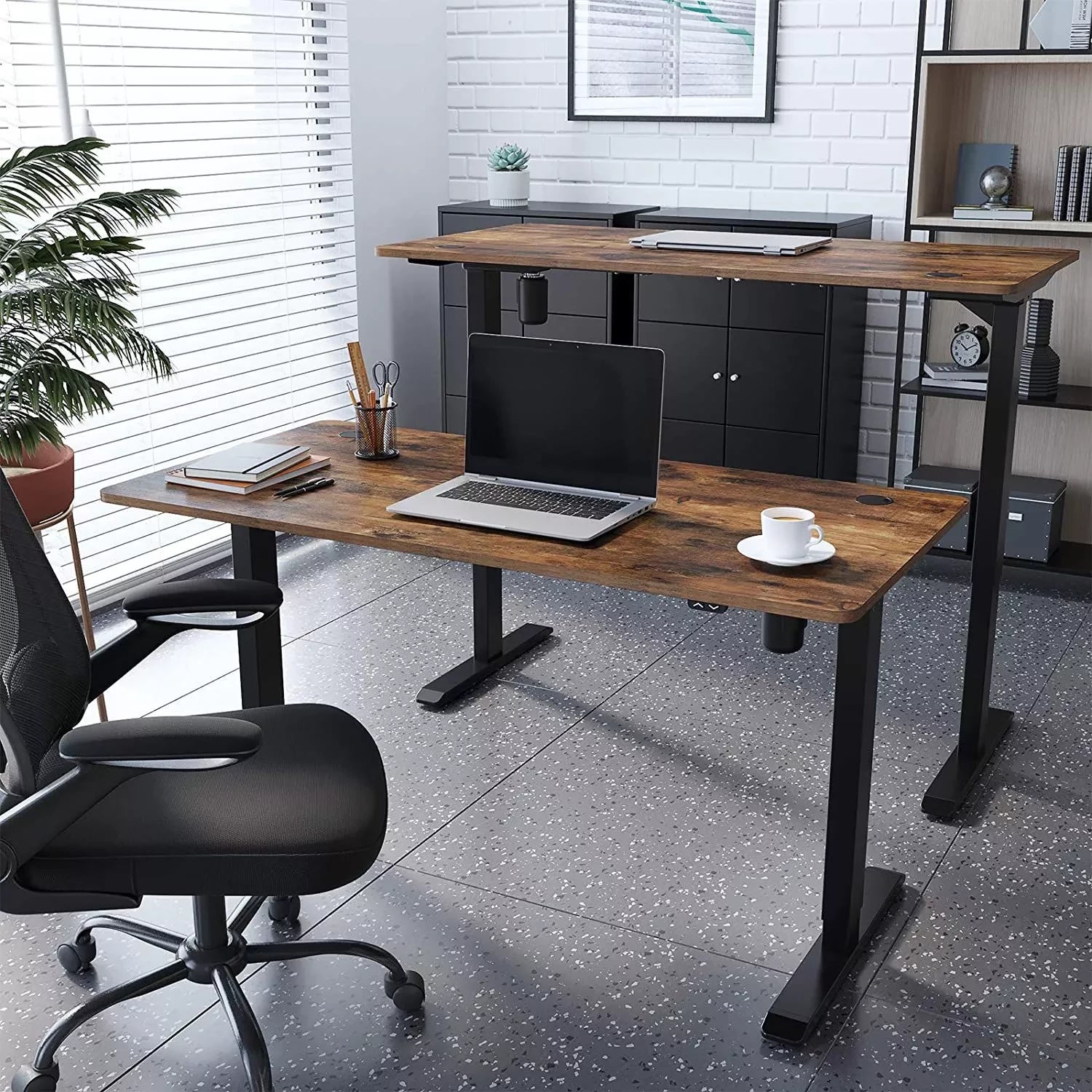 In And OutdoorMatch Elektrisch zit-sta bureau Grosvenor - Hoogte verstelbaar 73-114cm - Industrieel - 100kg draagvermogen - 70x140cm Desk