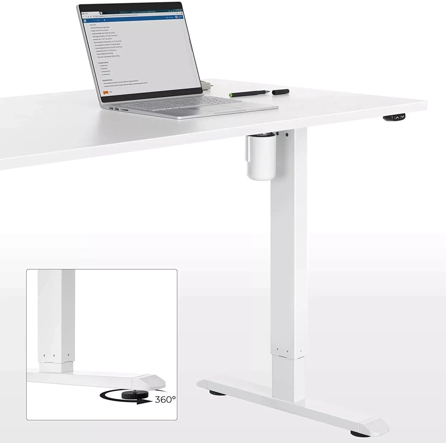 In And OutdoorMatch Elektrisch zit-sta bureau Rowina - Hoogte verstelbaar 73-114cm - Industrieel - 100kg draagvermogen - 70x140cm Desk