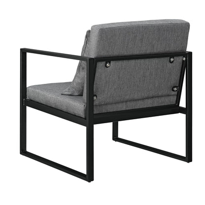 In And OutdoorMatch Fauteuil Alycia - Met Kussens - 70x60x60 cm - Set van 2 - Donkergrijs - Luxe Design Garden Chair