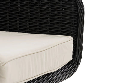 In And OutdoorMatch Fauteuil Juliana - Donkergrijs en Crèmewit - 40 cm - Weerbestendig - Polyrattan en aluminium - Scandinavische stijl - Hoogwaardige bekleding - Voor binnen en buiten Garden Chair