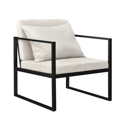 In And OutdoorMatch Fauteuil Katelyn - Met Kussens - 70x60x60 cm - Set van 2 - Zandkleurig - Luxe Design Garden Chair