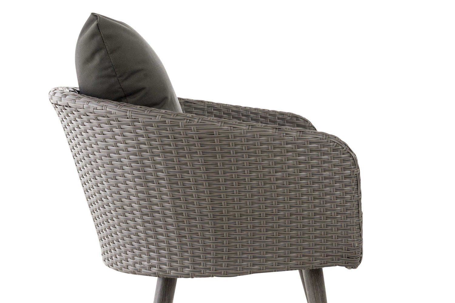 In And OutdoorMatch Fauteuil Marni - Antraciet - 40 cm - Weerbestendig - Polyrattan en aluminium - Scandinavische stijl - Hoogwaardige bekleding - Voor binnen en buiten Garden Chair