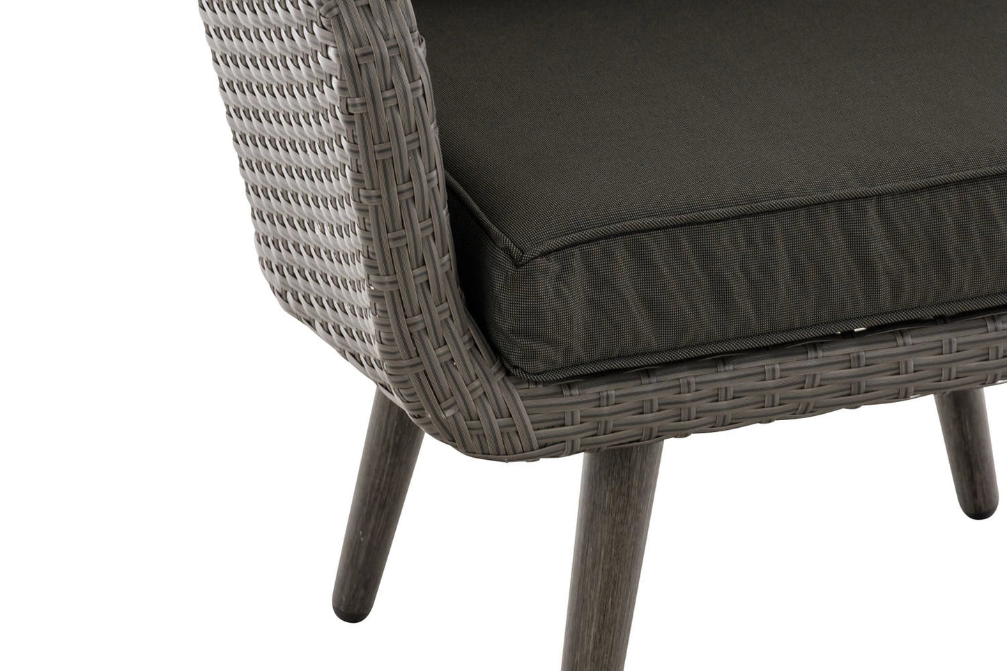 In And OutdoorMatch Fauteuil Marni - Antraciet - 40 cm - Weerbestendig - Polyrattan en aluminium - Scandinavische stijl - Hoogwaardige bekleding - Voor binnen en buiten Garden Chair