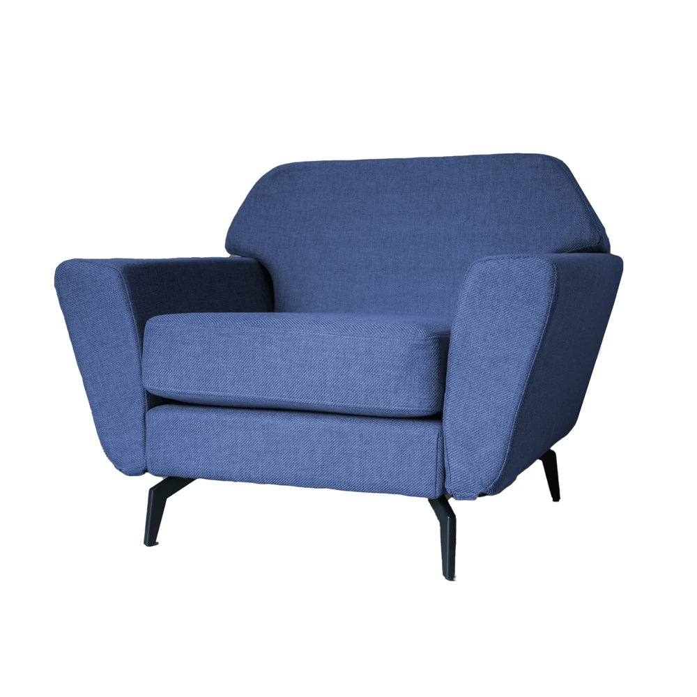 In And OutdoorMatch Fauteuil Melia - Met armleuning - Volwassenen - Blauw - Gestoffeerd lounge chair