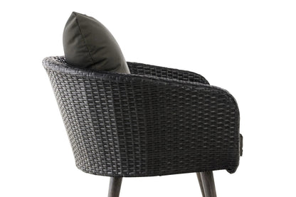 In And OutdoorMatch Fauteuil Meryl - Antraciet - 40 cm - Weerbestendig - Polyrattan en aluminium - Scandinavische stijl - Hoogwaardige bekleding - Voor binnen en buiten Garden Chair