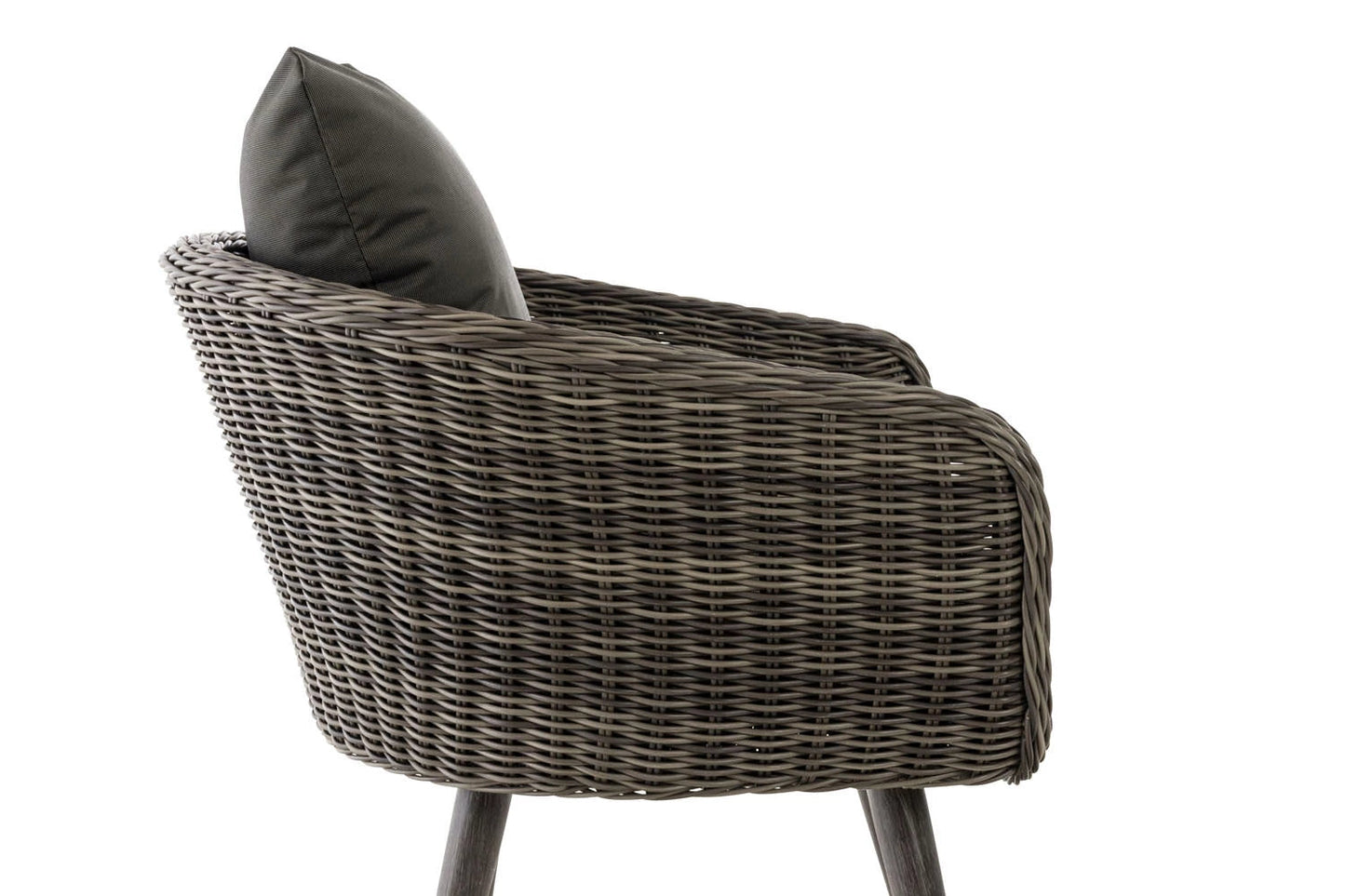 In And OutdoorMatch Fauteuil Ronnie - Donkergrijs - 40 cm - Weerbestendig - Polyrattan en aluminium - Scandinavische stijl - Hoogwaardige bekleding - Voor binnen en buiten Garden Chair