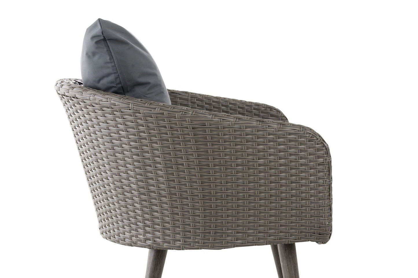 In And OutdoorMatch Fauteuil Warner - Donkergrijs - 40 cm - Weerbestendig - Polyrattan en aluminium - Scandinavische stijl - Hoogwaardige bekleding - Voor binnen en buiten Garden Chair