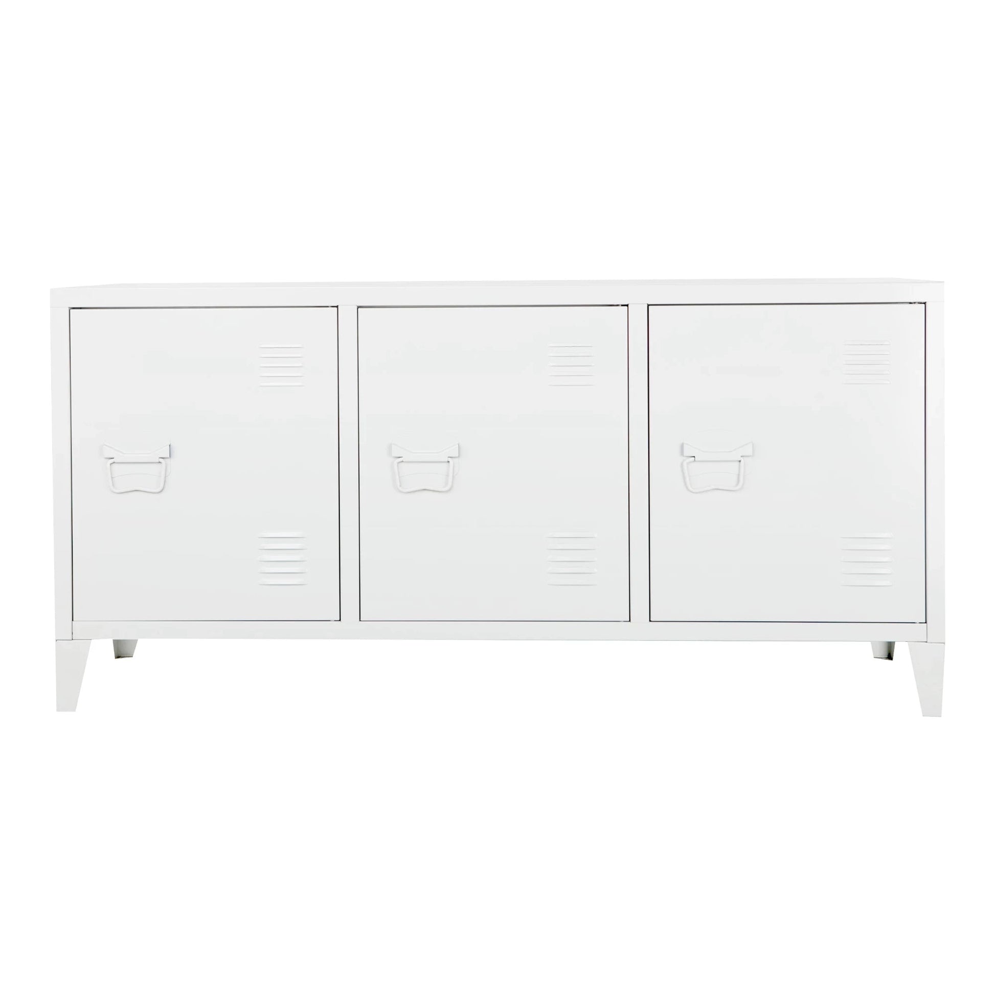 In And OutdoorMatch Freddie-meubel Rocio - Metaal - 58x113x40 cm - Wit - Stijlvol design TV cabinet