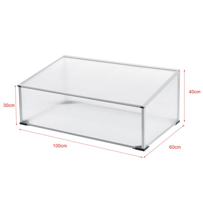 In And OutdoorMatch Greenhouse Rubson - Mini Greenhouse - 100x60x30-40 cm - Aluminium Polycarbonaat - Kunststof - Weerbestendig Materiaal Garden Storage box