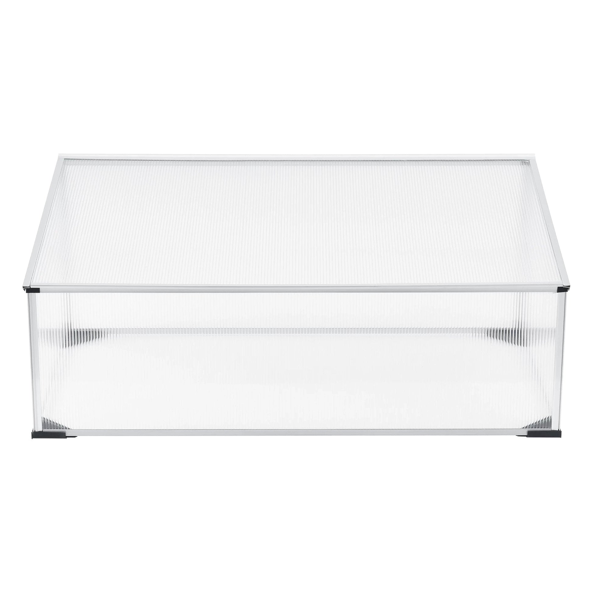 In And OutdoorMatch Greenhouse Rubson - Mini Greenhouse - 100x60x30-40 cm - Aluminium Polycarbonaat - Kunststof - Weerbestendig Materiaal Garden Storage box